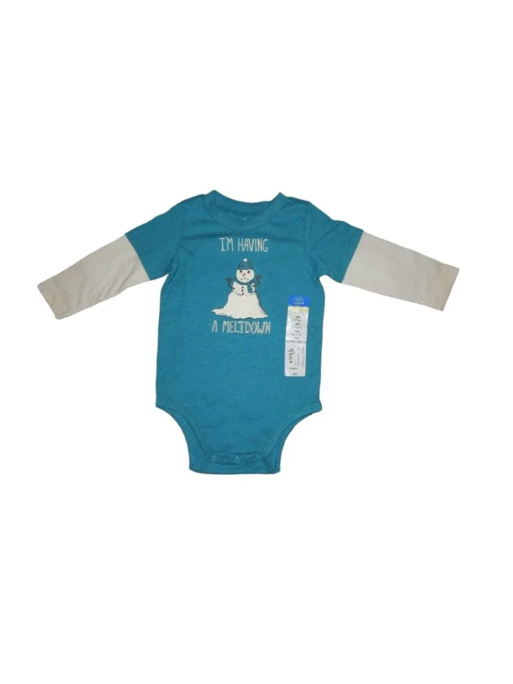 Toddler Boys OD I'm Having a Meltdown Snowman Christmas One-piece Shirt 12M